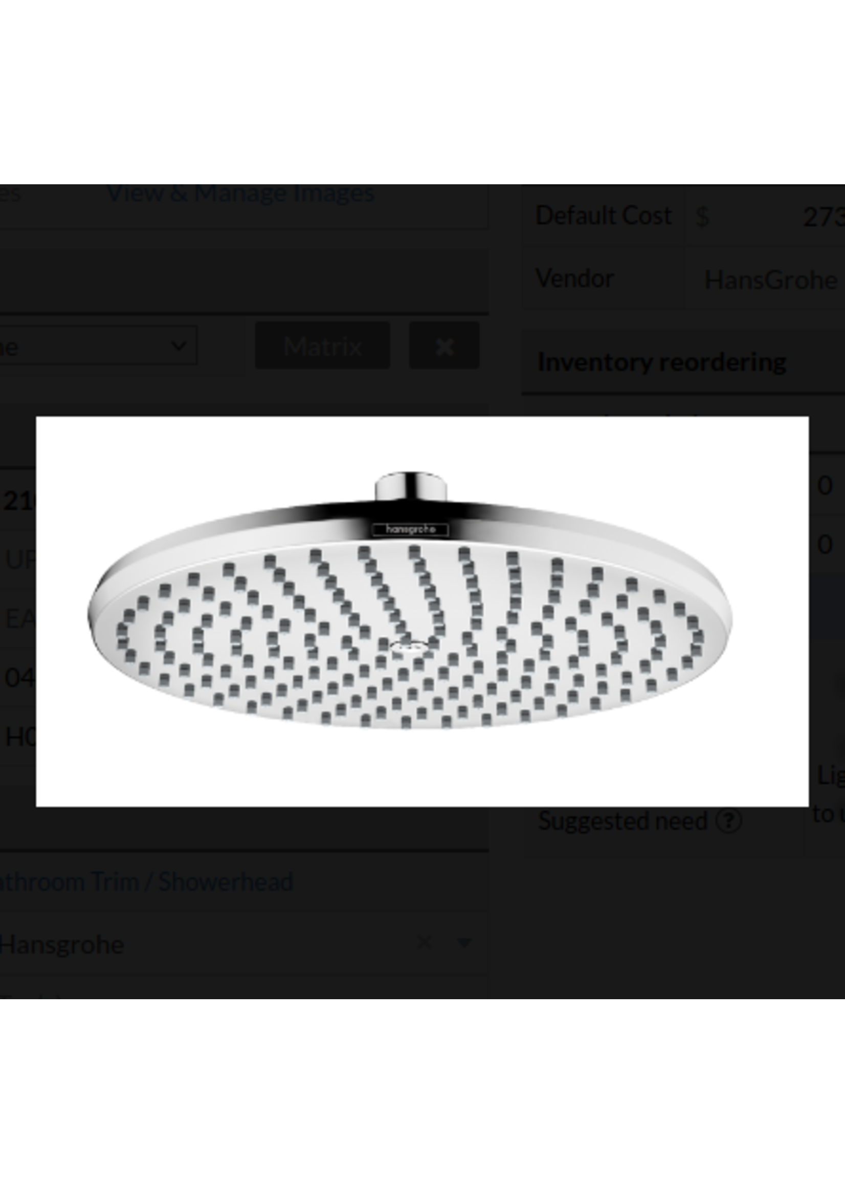Hansgrohe Hansgrohe Locarno Showerhead 240 1-Jet, 1.75 GPM