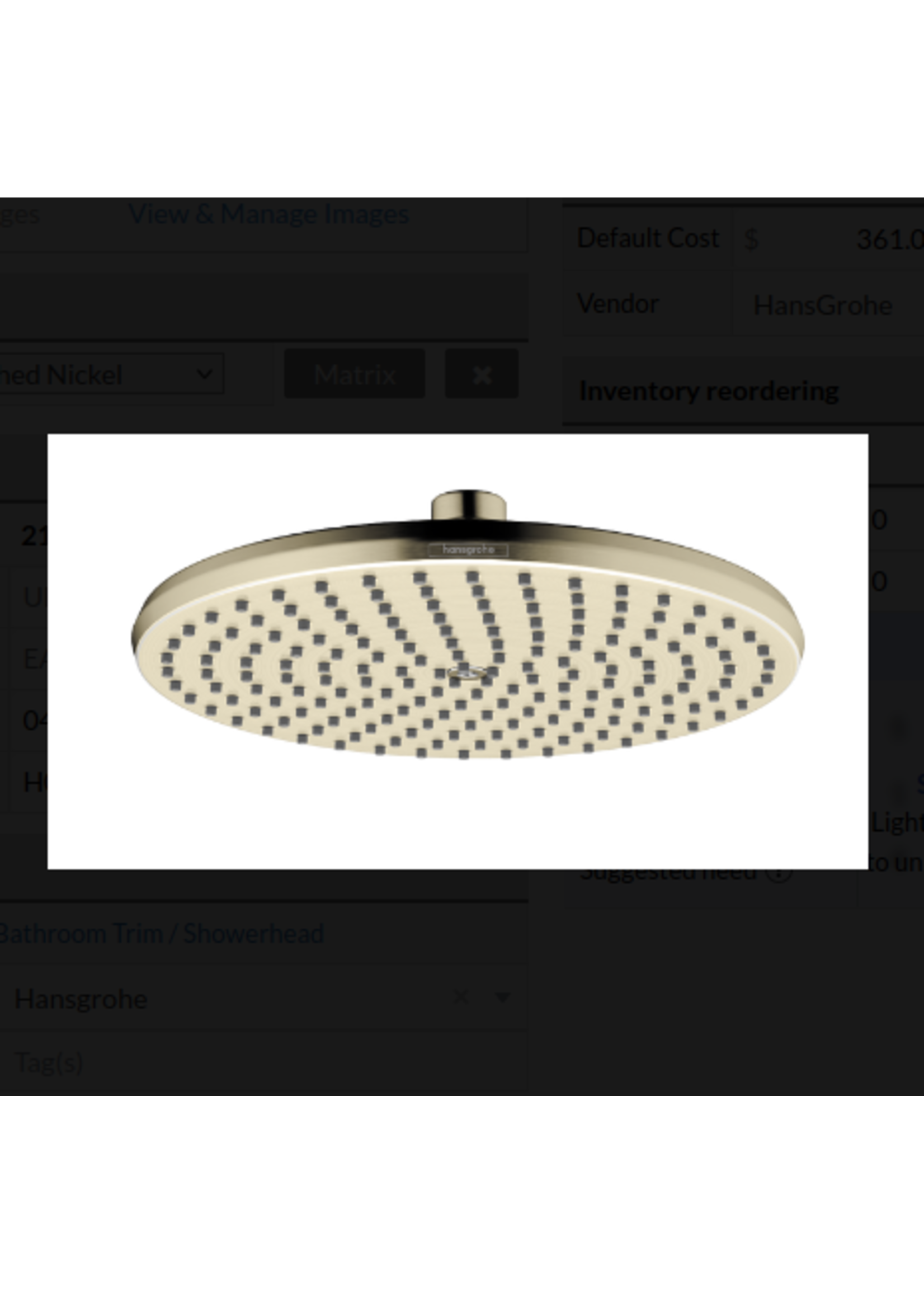 Hansgrohe Hansgrohe Locarno Showerhead 240 1-Jet, 1.75 GPM