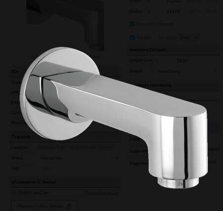 Hansgrohe Metris S Tub Spout Non-Diverter polished Chrome