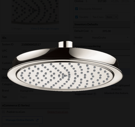 Hansgrohe Raindance Classic Showerhead 180 1-Jet, 2.5 GPM in Polished Nickel PN