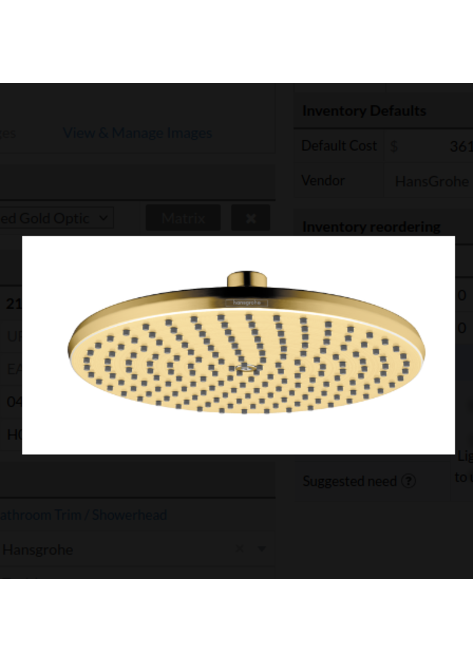 Hansgrohe Hansgrohe Locarno Showerhead 240 1-Jet, 1.75 GPM