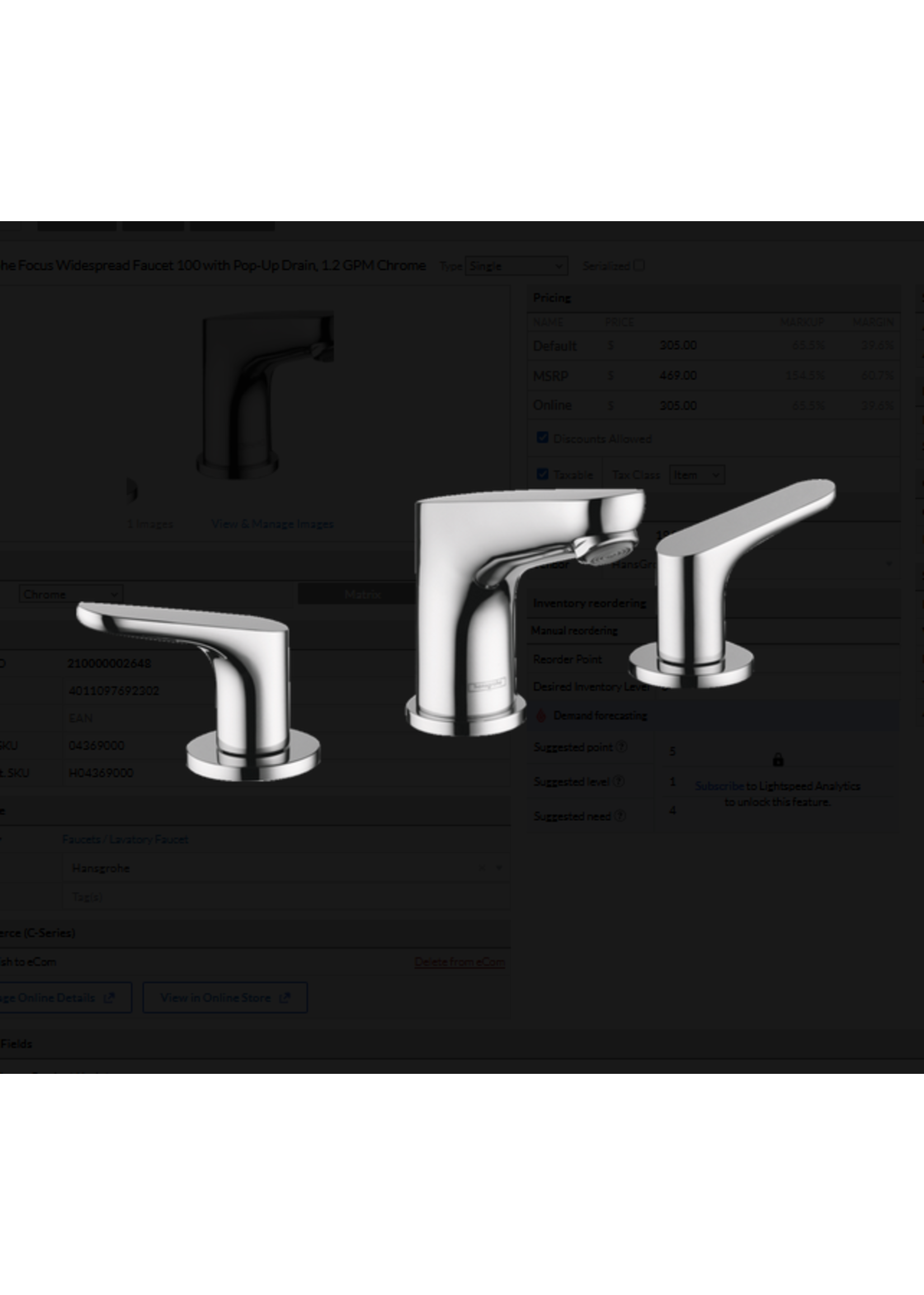 Hansgrohe Hansgrohe Focus Widespread Faucet 100 with Pop-Up Drain, 1.2 GPM