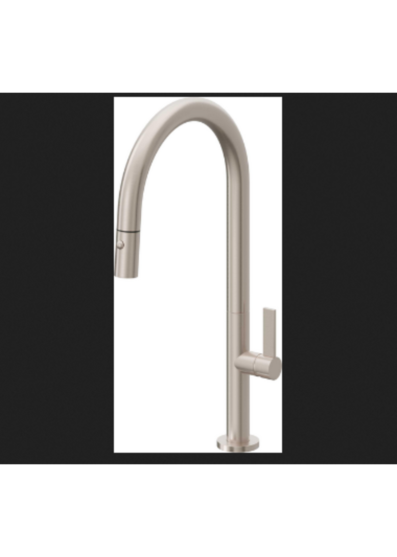 California Faucets California Poetto (Series K50) Pull-Down Kitchen Faucet with Button Sprayer  - High Arc Spout in a Special Finish