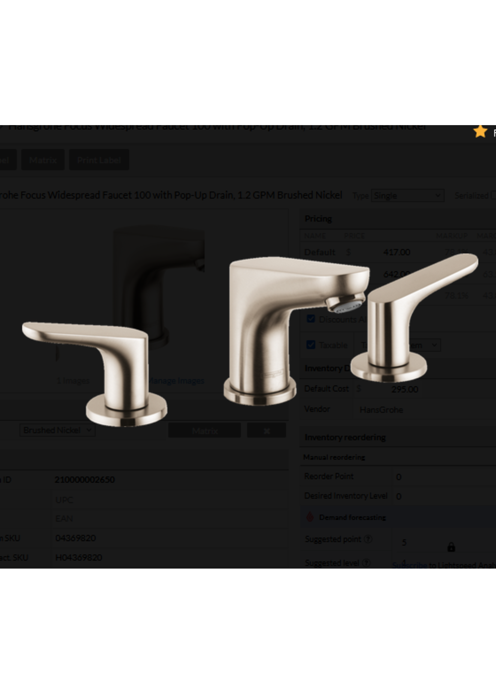 Hansgrohe Hansgrohe Focus Widespread Faucet 100 with Pop-Up Drain, 1.2 GPM