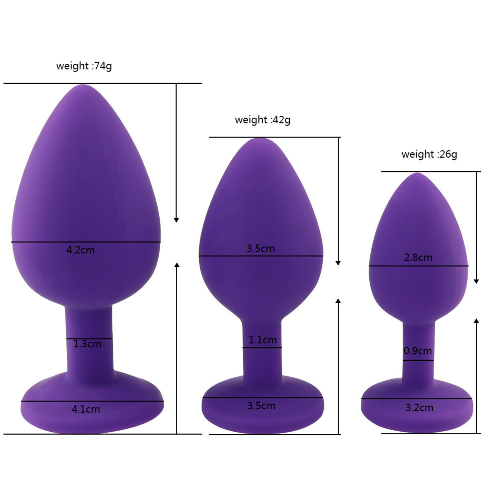 SILICONE JEWEL PLUG - MEDIUM