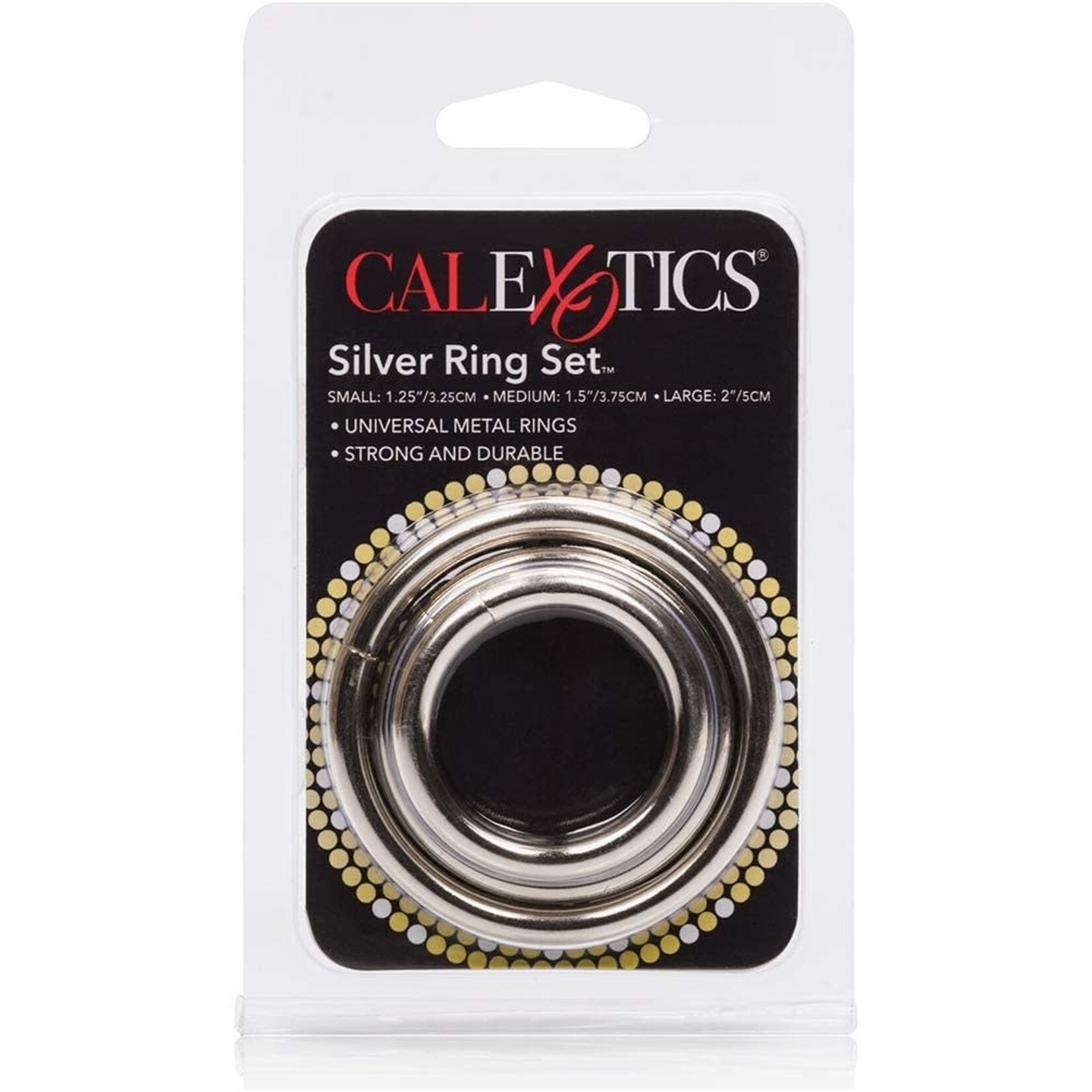 CALEXOTICS SILVER RING 3 PIECE SET