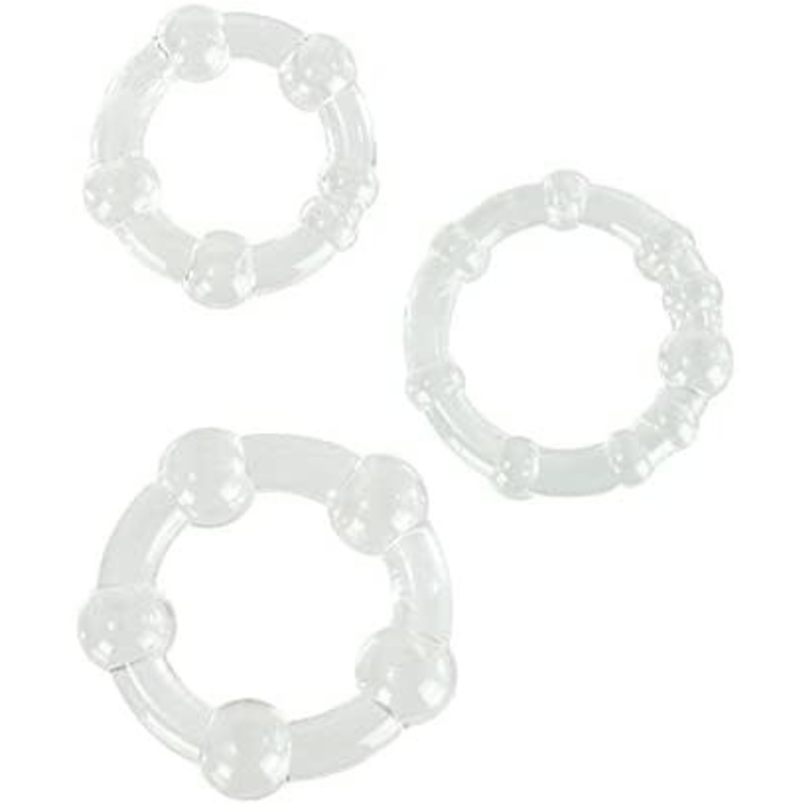 CALEXOTICS CALEXOTICS - ISLAND RINGS 3 PACK- CLEAR