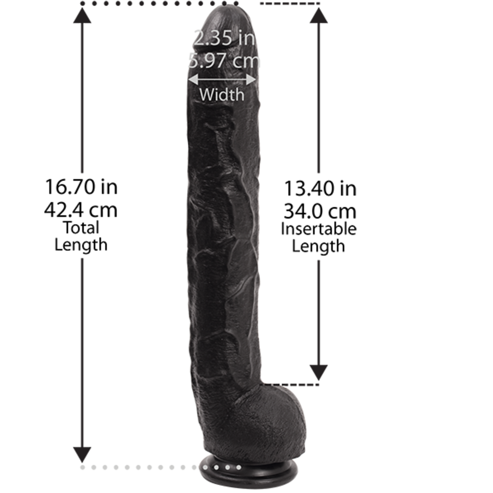 DOC JOHNSON THE CLASSIC - DICK RAMBONE COCK 17 INCH BLACK