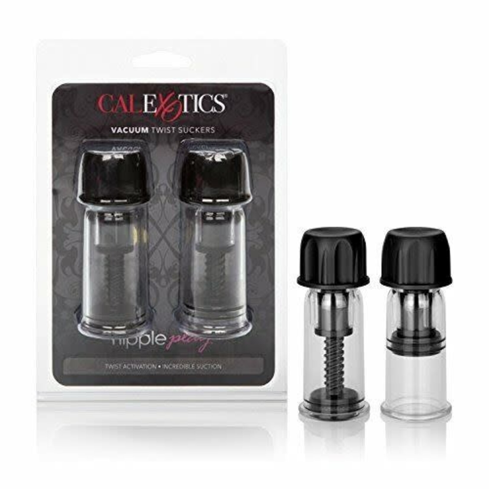 CALEXOTICS NIPPLE PLAY - VACUUM TWIST SUCKERS - BLACK
