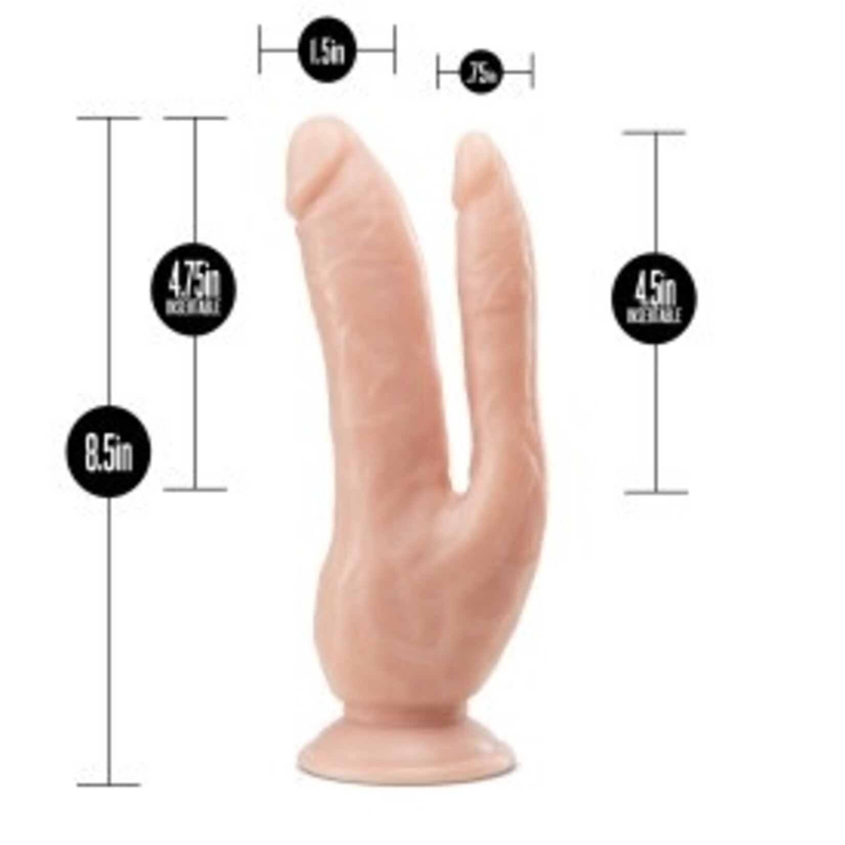 DR. SKIN BLUSH - DR. SKIN - 8" DP COCK - VANILLA