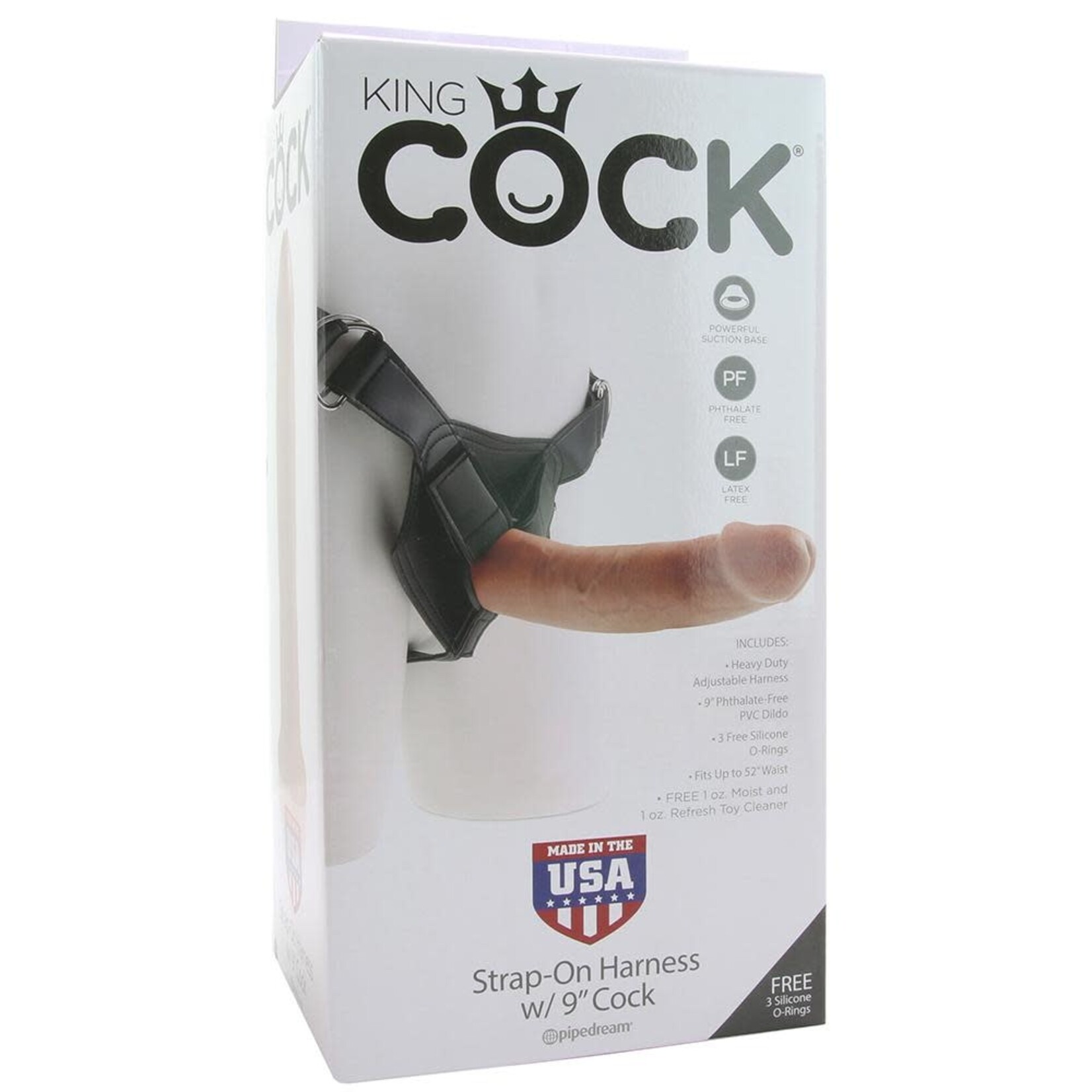 KING COCK KING COCK STRAP-ON HARNESS WITH 9" COCK TAN
