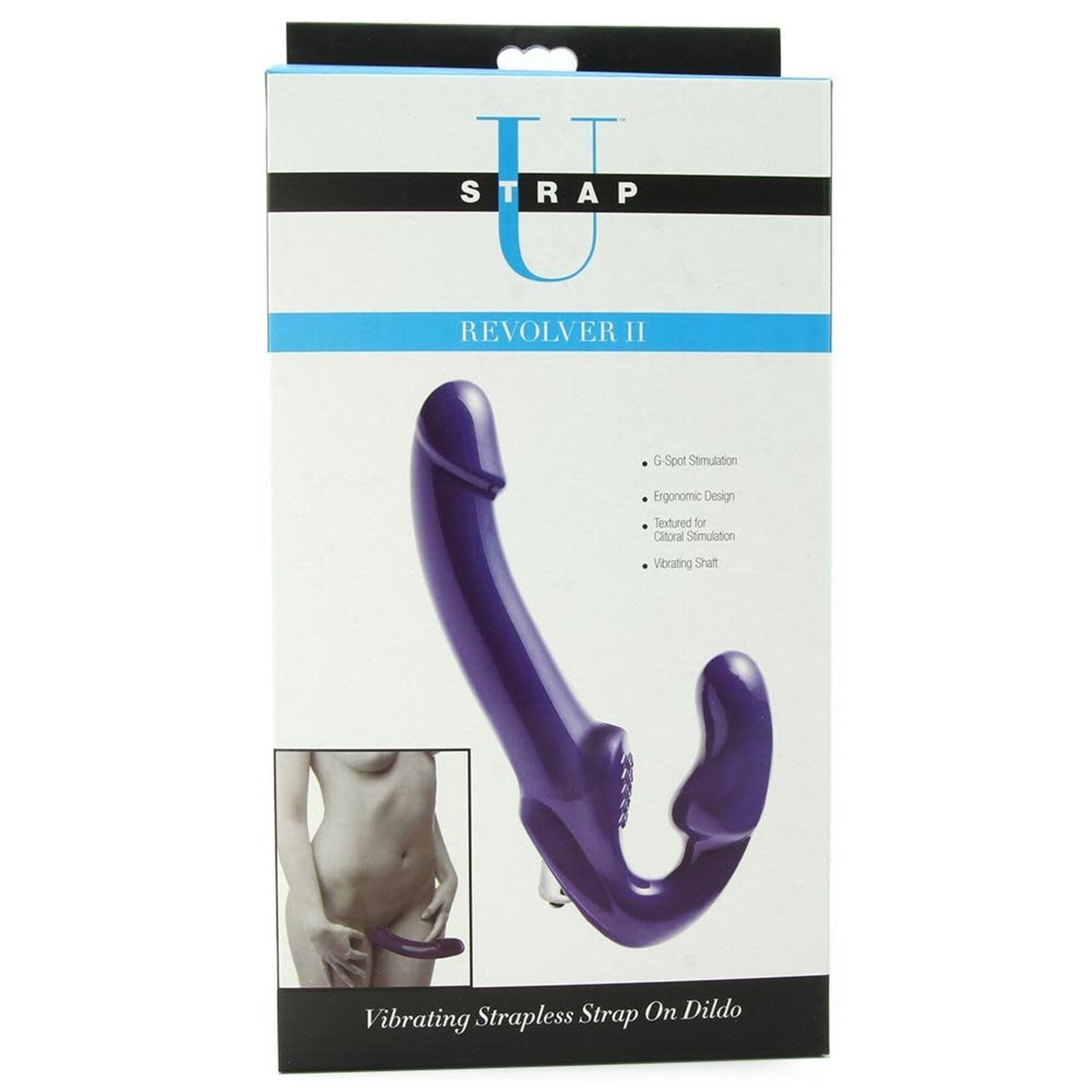 XR BRANDS STRAP U - REVOLVER II VIBRATING STRAPLESS STRAP ON DILDO
