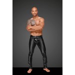 NOIR HANDMADE - POWER WET LOOK MEN'S TROUSERS WITH WITH PVC - XL