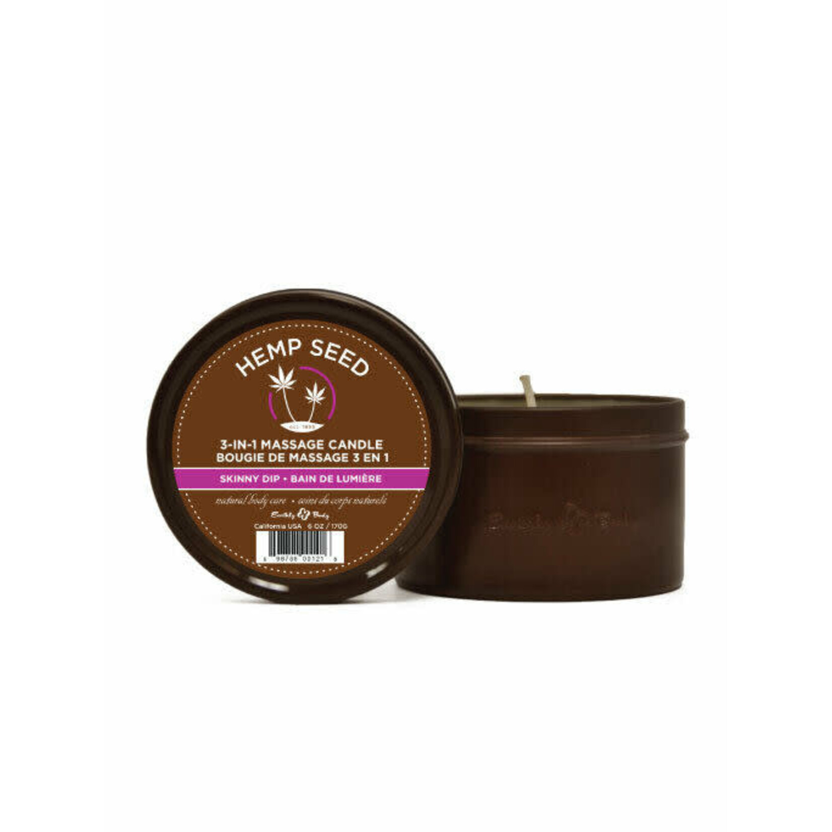 EARTHLY BODY EARTHLY BODY - ROUND CANDLES SKINNY DIP 6OZ. (20471)