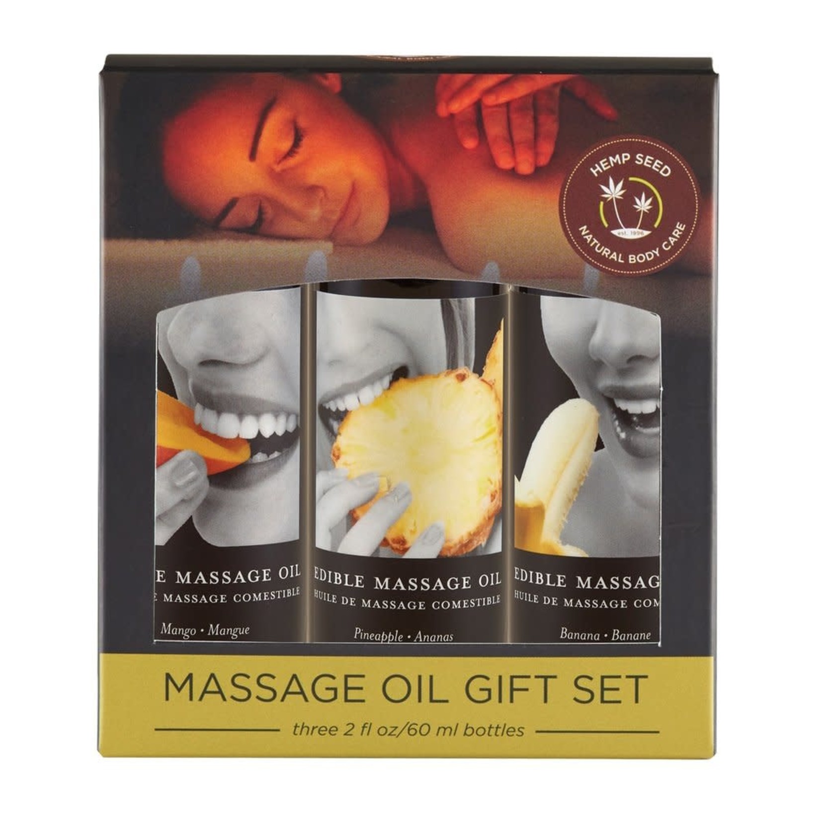 EARTHLY BODY EARTHLY BODIES - EDIBLE MASSAGE OIL GIFT v2 SET 3x2oz