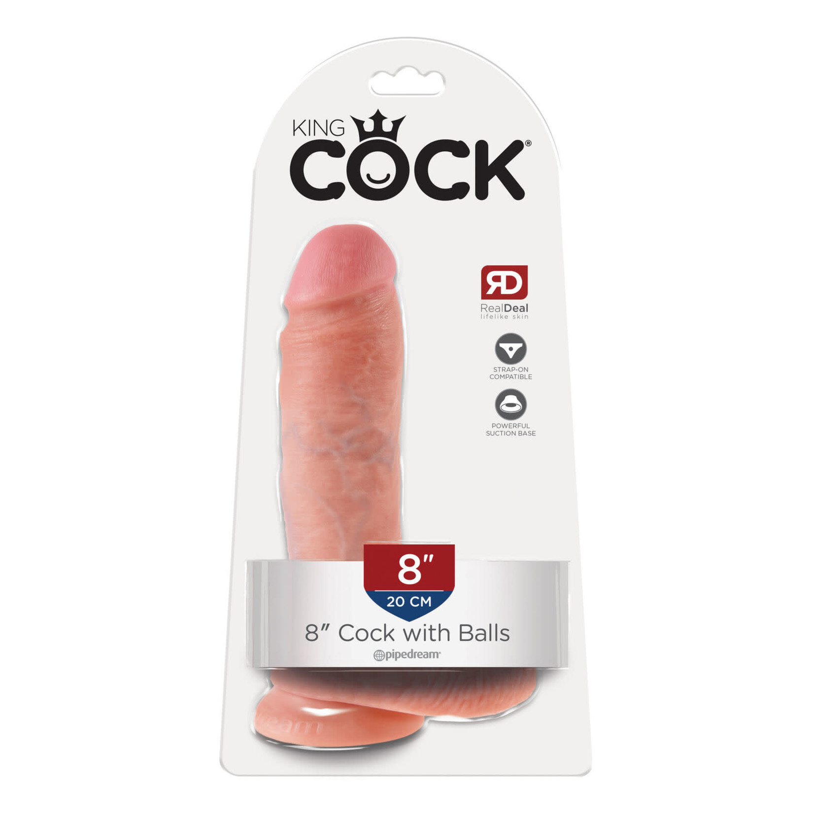 KING COCK KING COCK - 8" W/BALLS - VANILLA FLESH