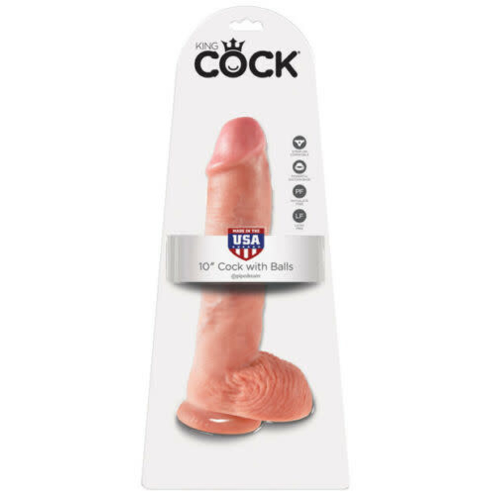 KING COCK KING COCK - 10" WITH BALLS - VANILLA