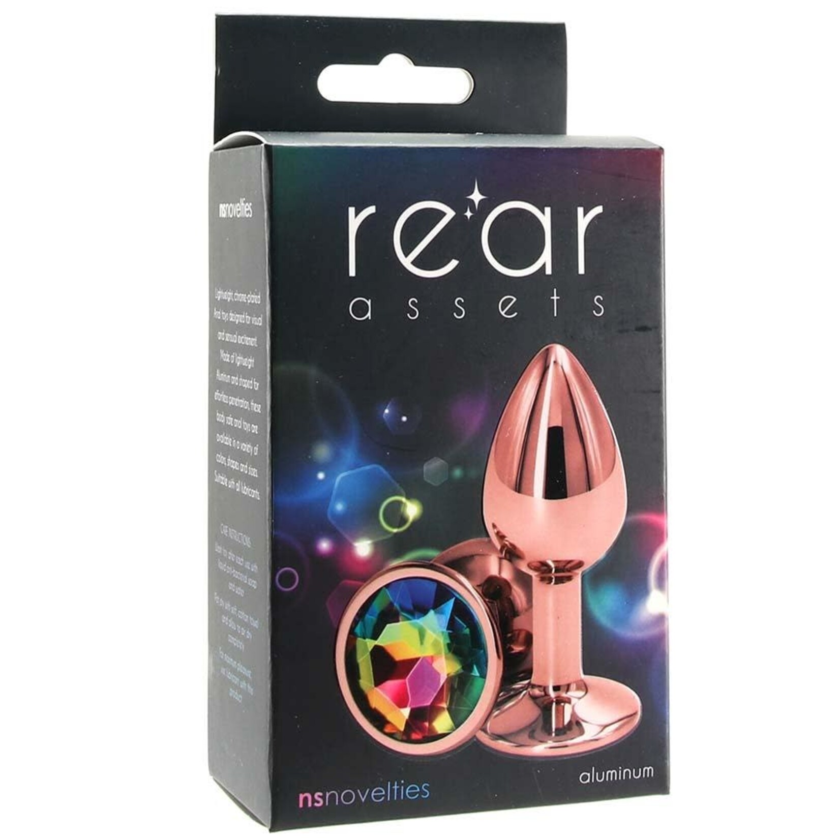 NSNOVELTIES REAR ASSETS - ROSE GOLD - SMALL - RAINBOW GEM