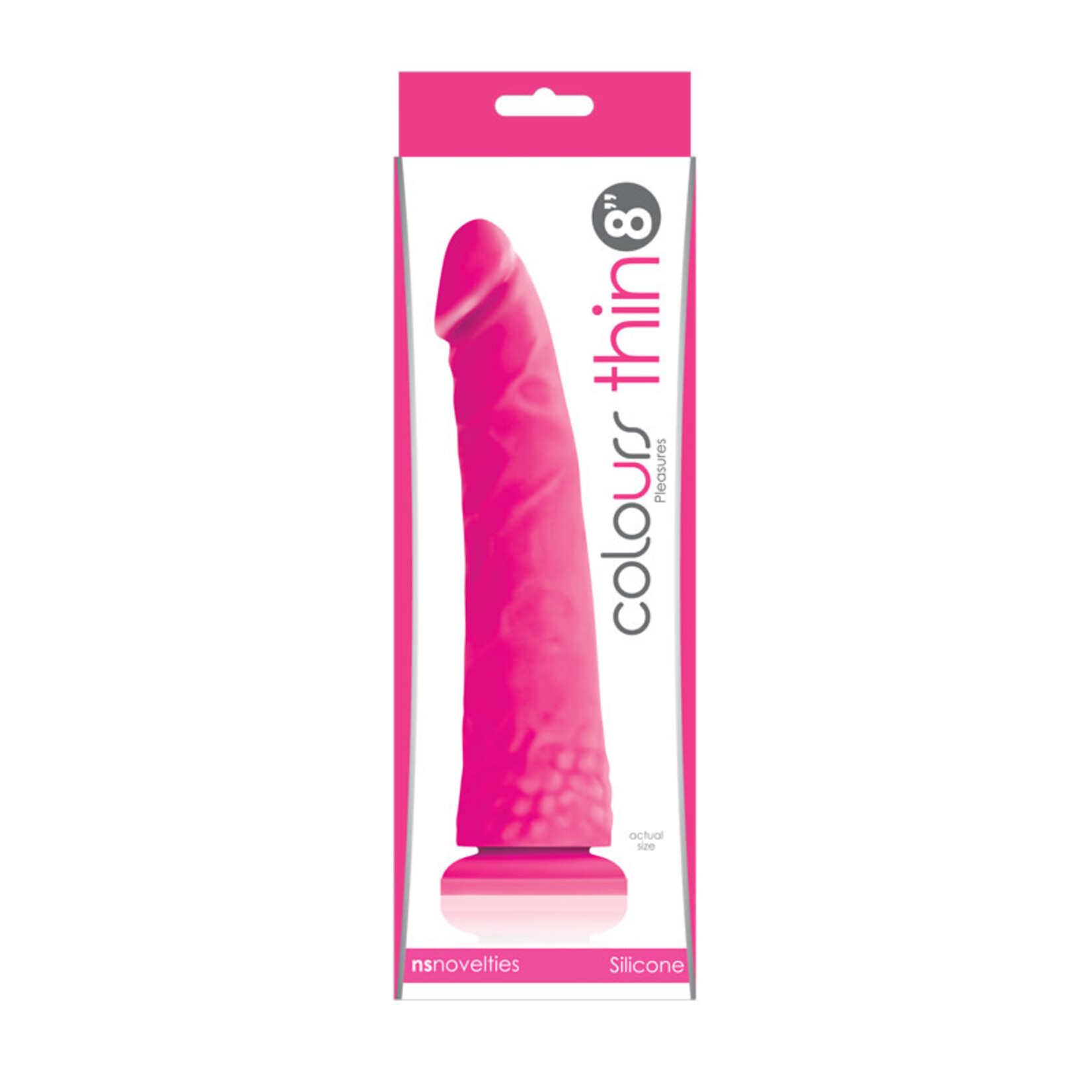 NSNOVELTIES NS - COLOURS - PLEASURES - THIN 8" DILDO - PINK