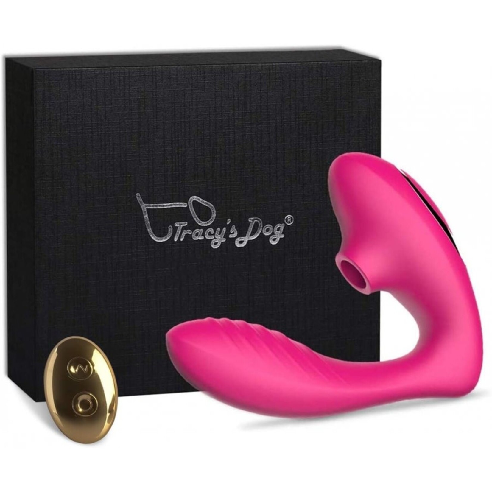 TRACY'S DOG TRACY'S DOG - OG CLITORAL SUCKING VIBRATOR WITH REMOTE - PINK - PRO 2
