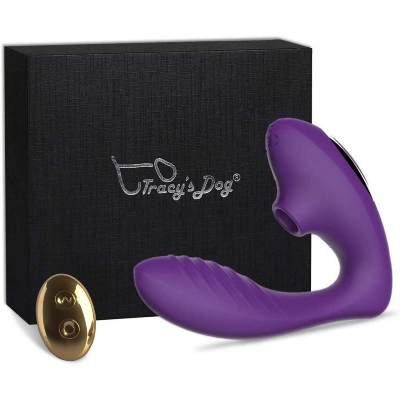 TRACY'S DOG TRACY'S DOG - OG CLITORAL SUCKING VIBRATOR WITH REMOTE - PURPLE - PRO 2