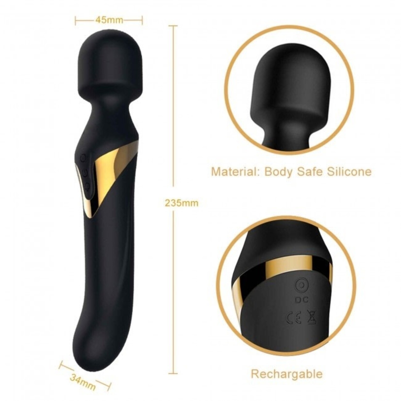 DORCEL DORCEL DUAL ORGASMS STIMULATOR DOUBLE MOTEURS BLACK & GOLD