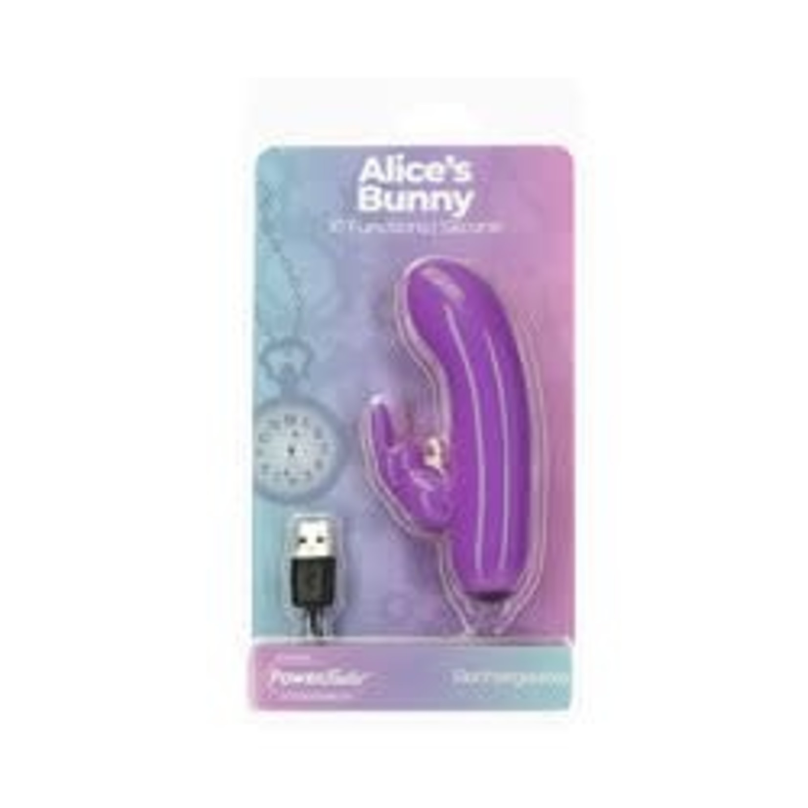 POWERBULLET BMS - ALICE'S BUNNY - RECHARGEABLE BULLET WITH REMOVABLE RABBIT SLEEVE - PURPLE