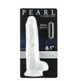ADDICTION PEARL BY ADDICTION - 8.5" DILDO WITH BALLS - PEARL WHITE