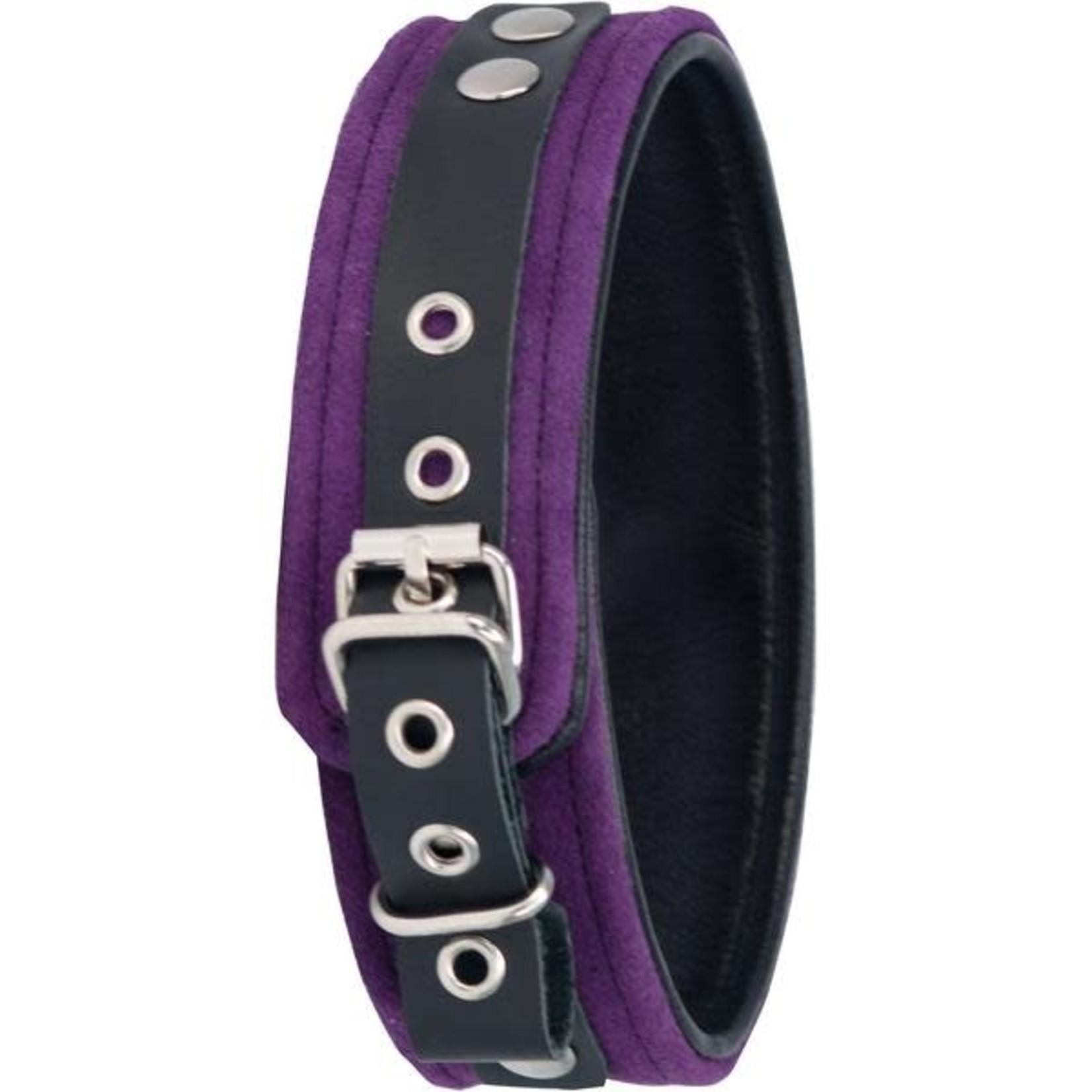 PUNISHMENT PUNISHMENT - BONDAGE COLLAR - PURPLE SUEDE