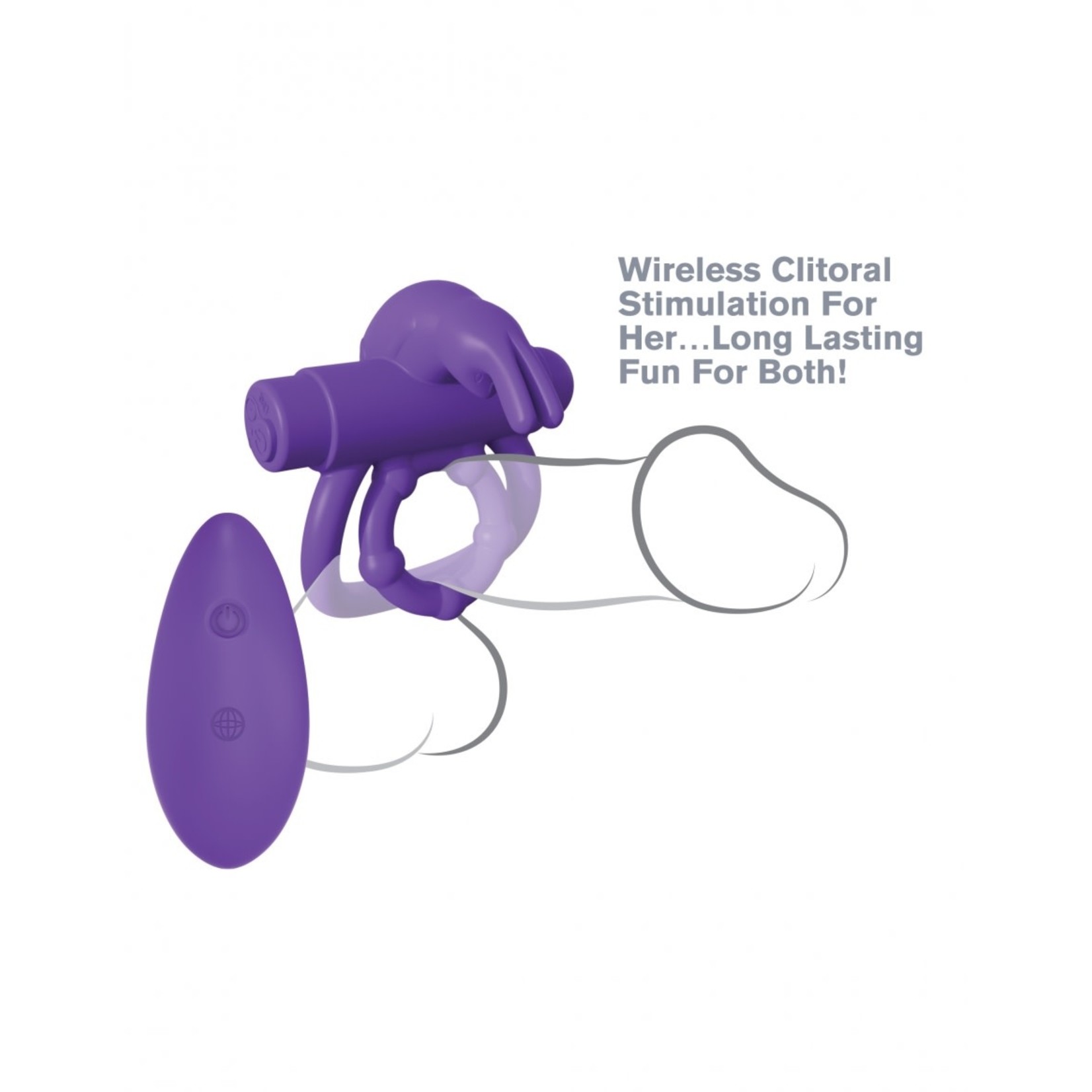 PIPEDREAM FANTASY C-RINGZ - REMOTE CONTROL RABBIT RING - PURPLE