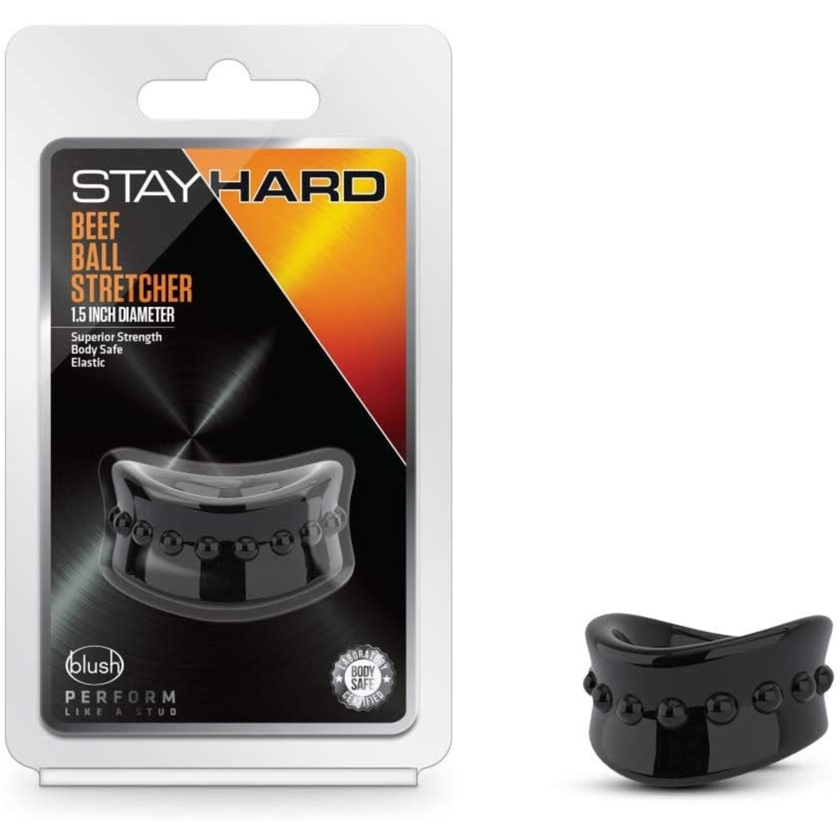 BLUSH BLUSH - STAY HARD - BEEF BALL STRETCHER - 1.5" DIAMETER - BLACK