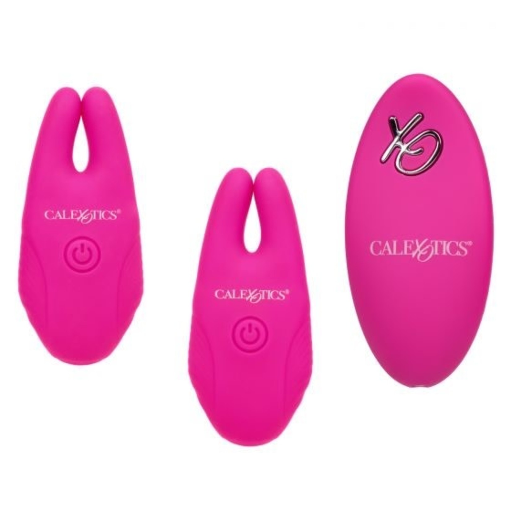 CALEXOTICS SILICONE REMOTE NIPPLE CLAMPS - PINK