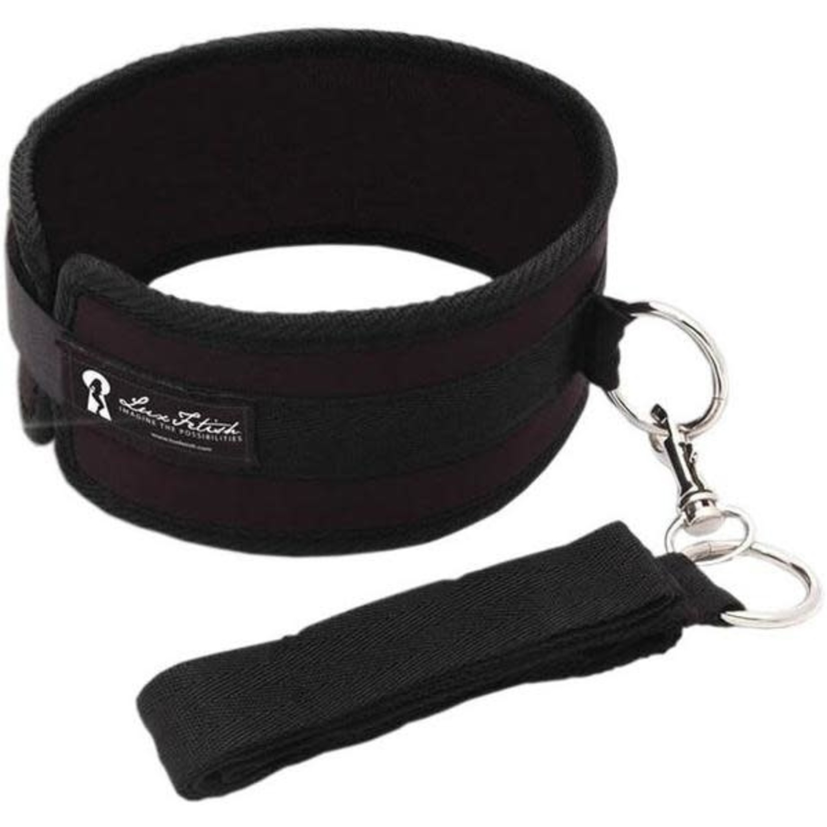 LUXFETISH - COLLAR AND LEASH SET - BLACK