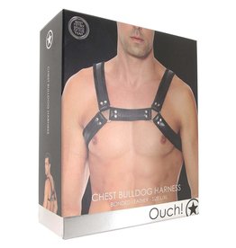 OUCH OUCH! BONDED LEATHER BULLDOG CHEST HARNESS S/M