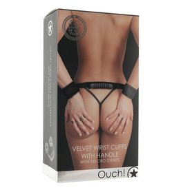 OUCH OUCH! VELVET WRIST CUFFS WITH HANDLE