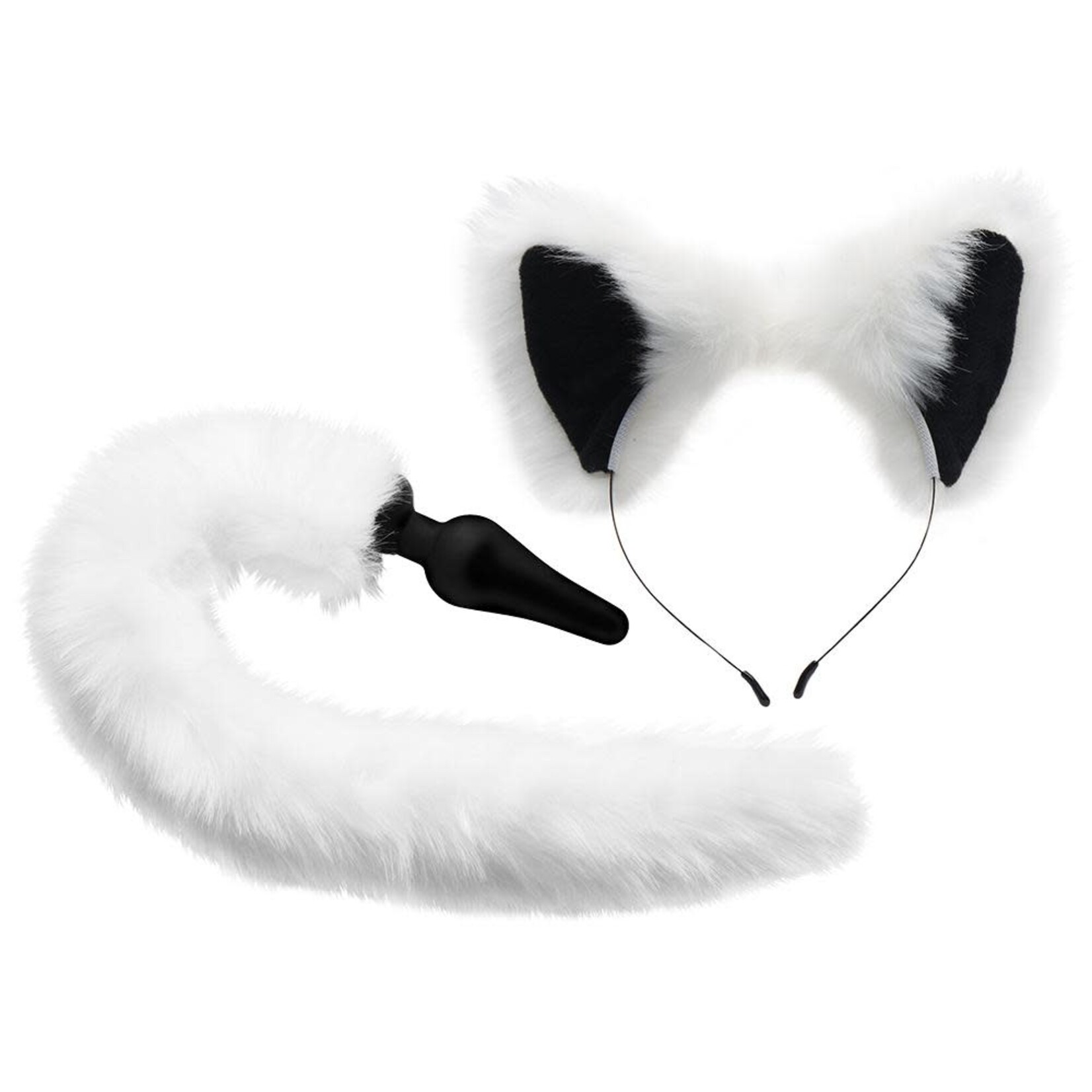 XR BRANDS TAILZ - WHITE FOX TAIL PLUG & EARS