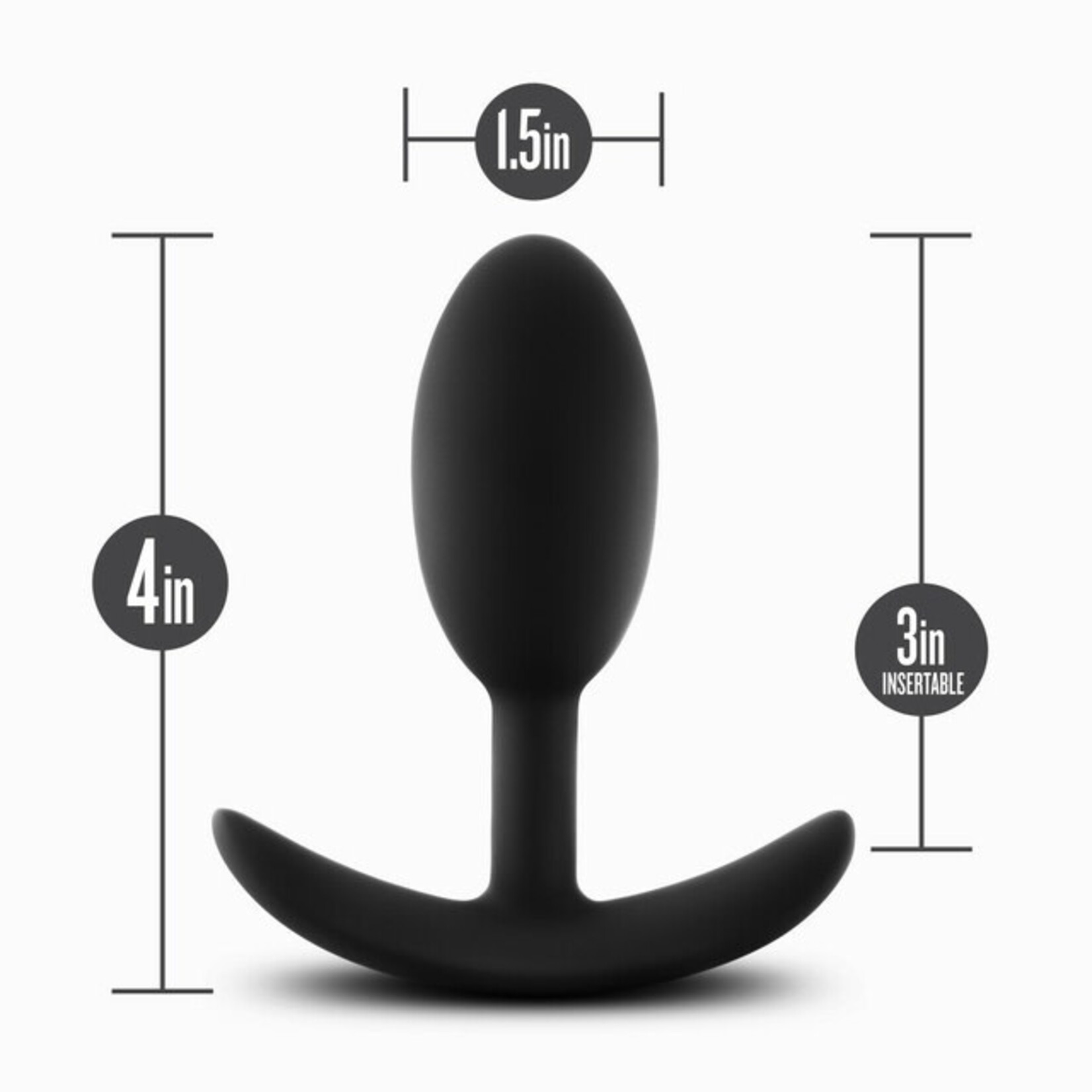 BLUSH BLUSH - ANAL ADVENTURES PLATINUM - SILICONE VIBRA SLIM PLUG - MEDIUM - BLACK