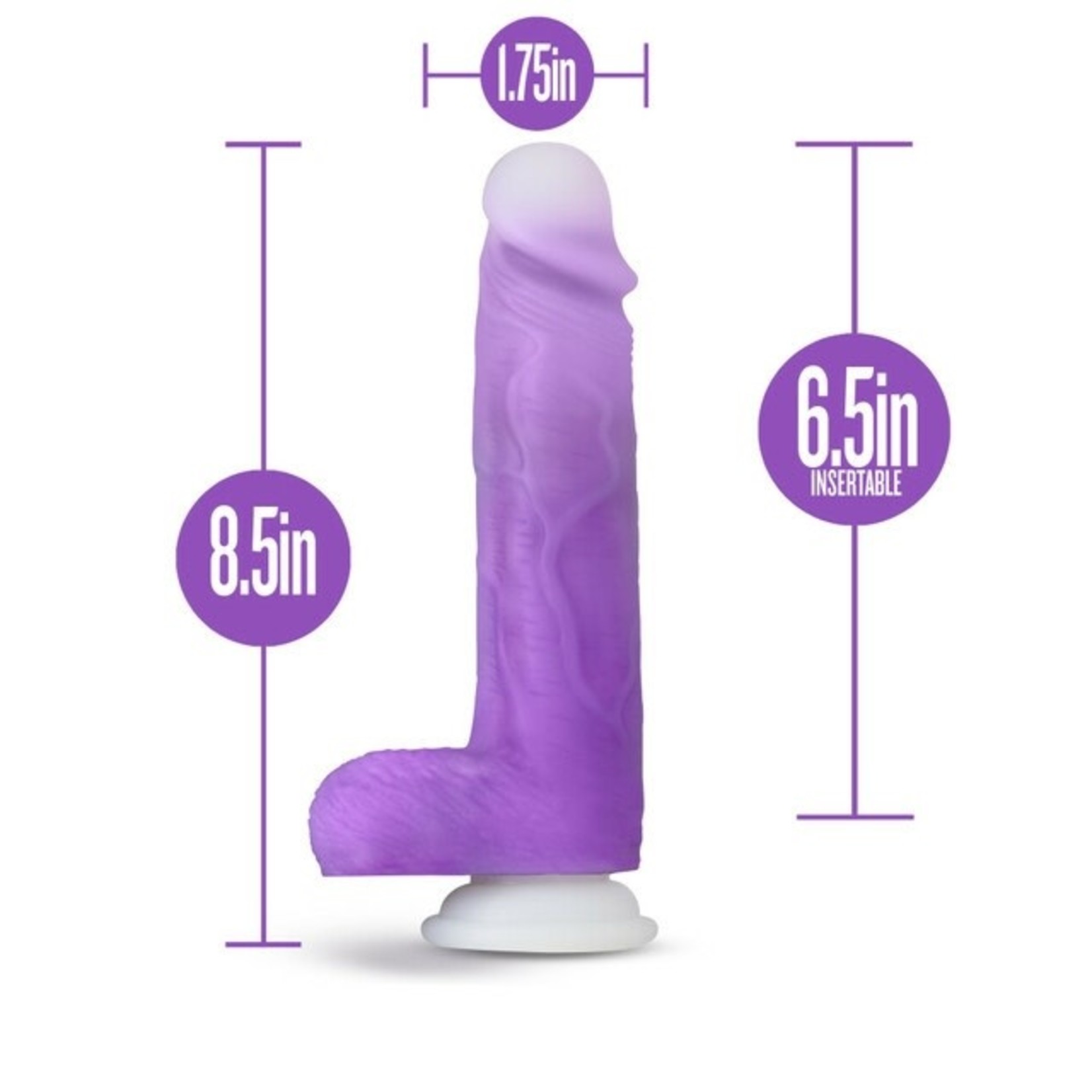 BLUSH NEO ELITE - ENCORE - 8 INCH VIBRATING DILDO - PURPLE