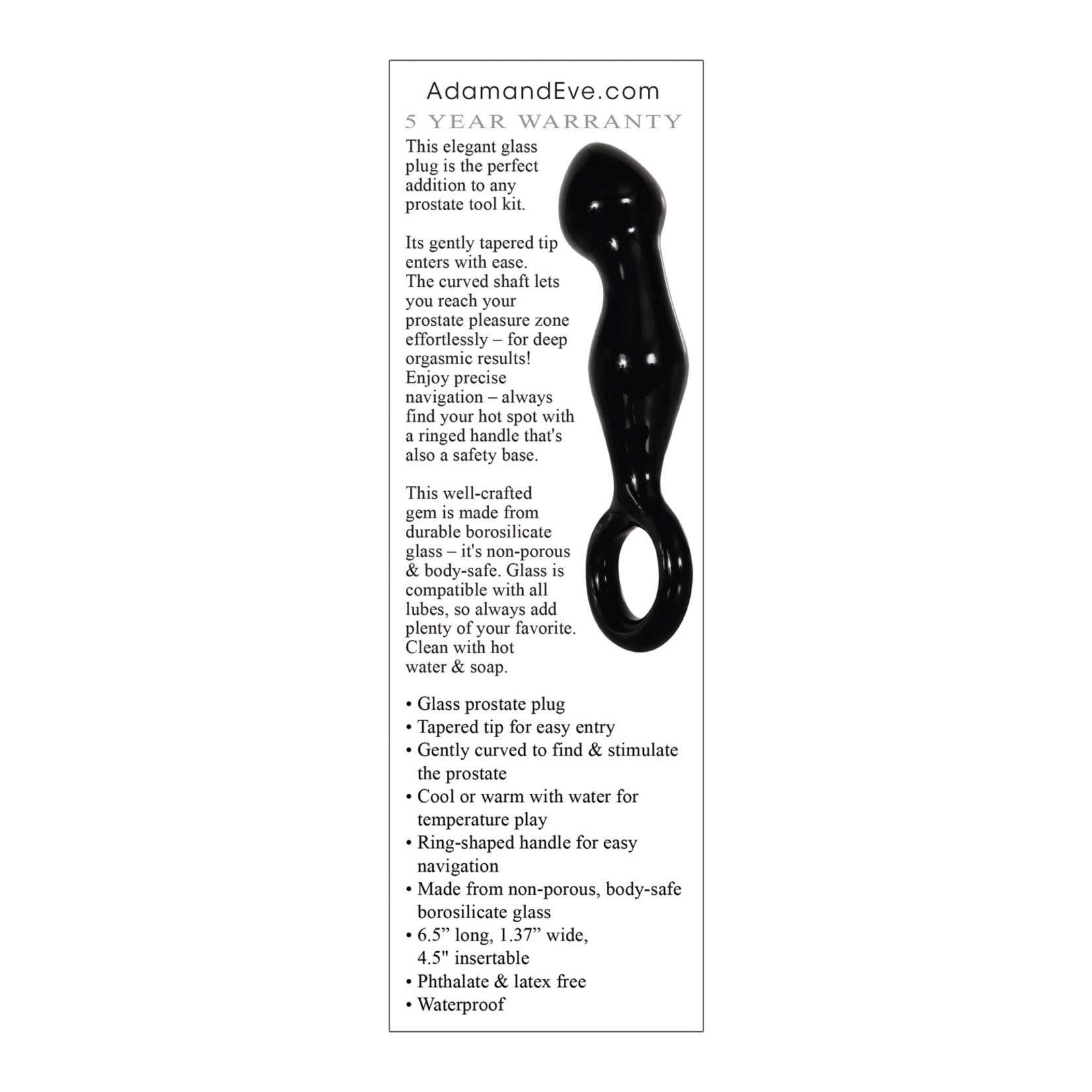 ADAM & EVE ADAM'S GLASS PROSTATE MASSAGER