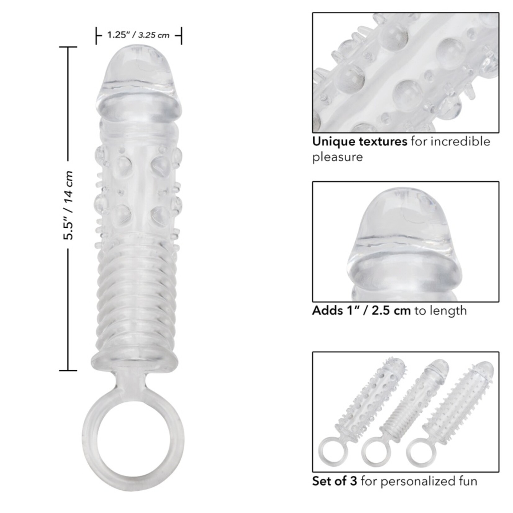 CALEXOTICS 3 PIECE TEXTURED EXTENSION SET
