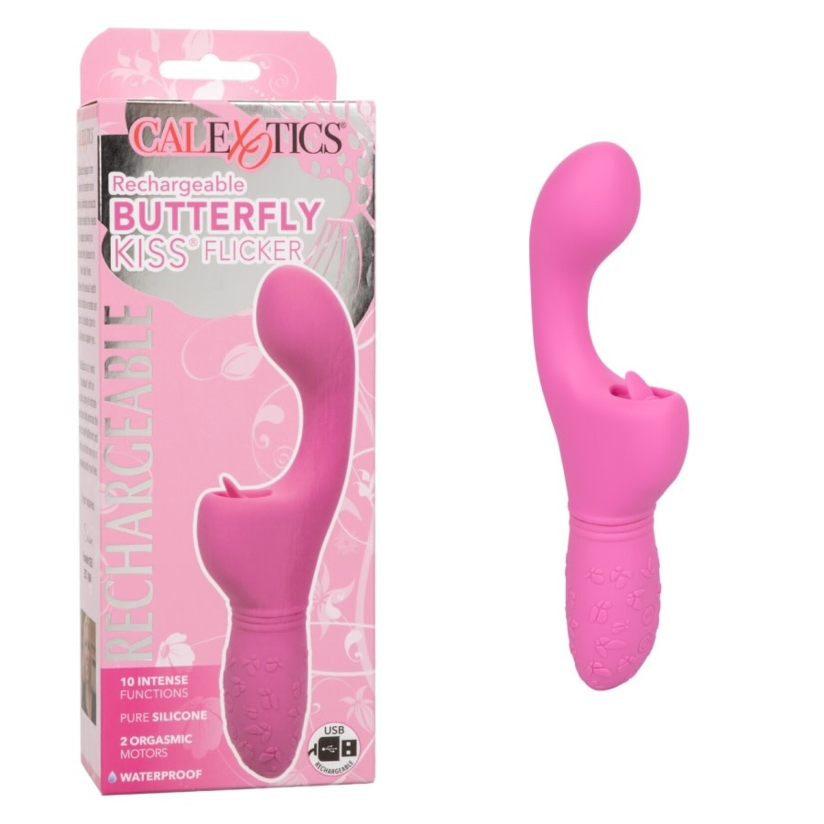 CALEXOTICS RECHARGEABLE BUTTERFLY KISS FLICKER - PINK