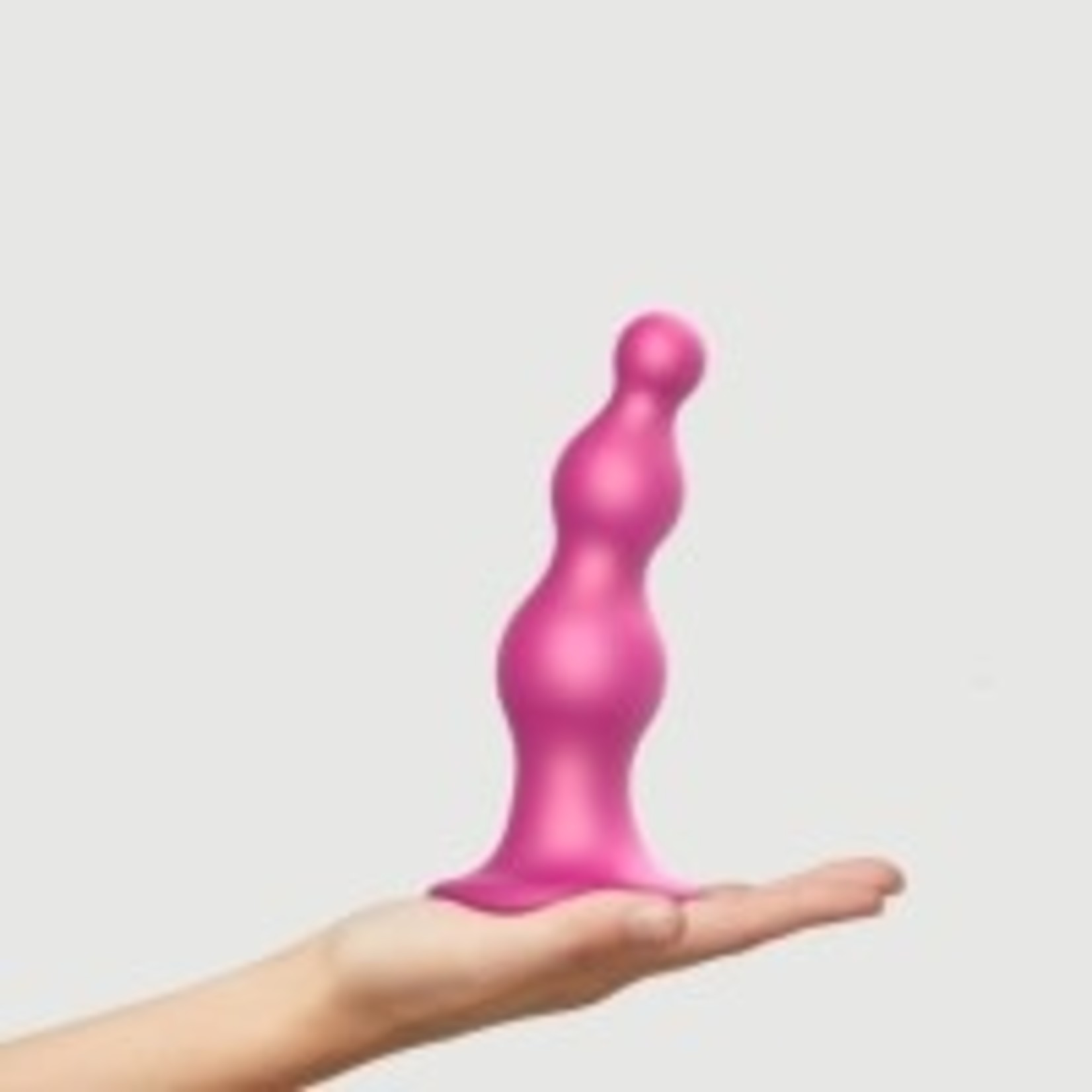 STRAP ON ME STRAPONME DILDO PLUG BEADS METALLIC RASPBERRY PINK L