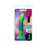 ADDICTION RAVE BY ADDICTION - 8" GLOW IN THE DARK DILDO - BLUE GREEN