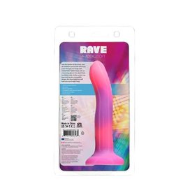 ADDICTION RAVE BY ADDICTION - 8" GLOW IN THE DARK DILDO - PINK PURPLE