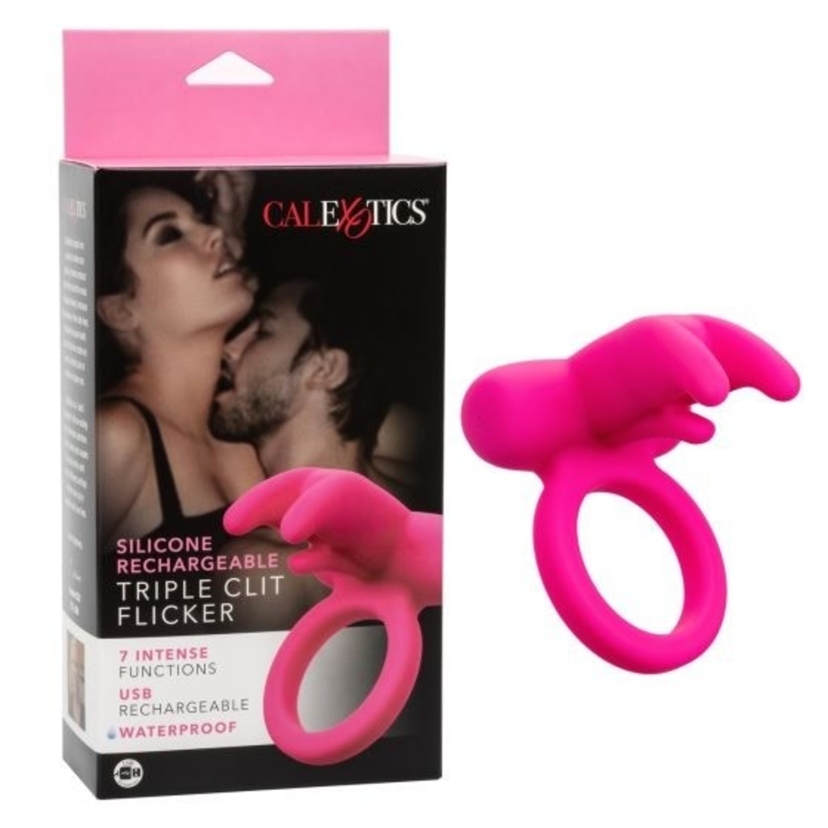 CALEXOTICS SILICONE RECHARGEABLE TRIPLE CLIT FLICKER