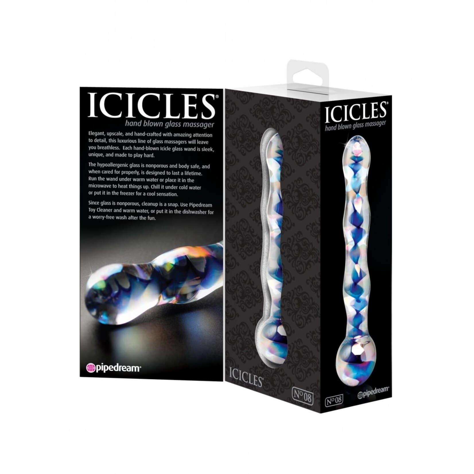 PIPEDREAM ICICLES #8 - GLASS DONG