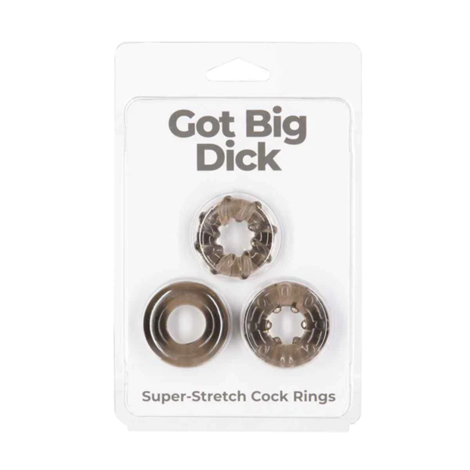 GOT BIG DICK - SUPER STRETCH COCK RINGS - BLACK - 3 PACK