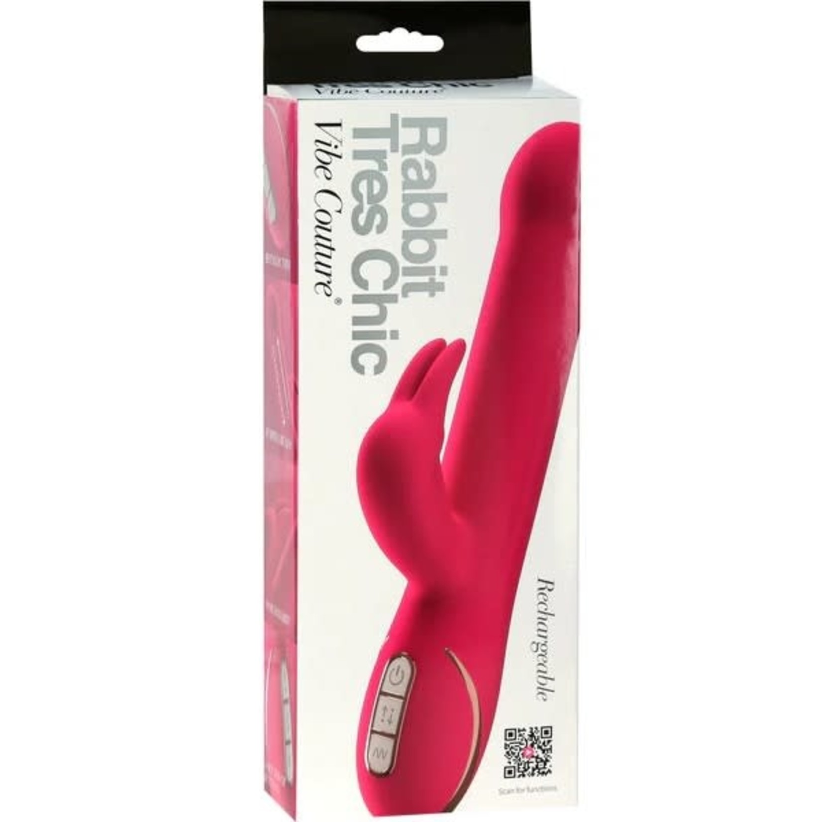 VIBE COUTURE RABBIT TRES CHIC RECHARGEABLE VIBRATOR - PINK