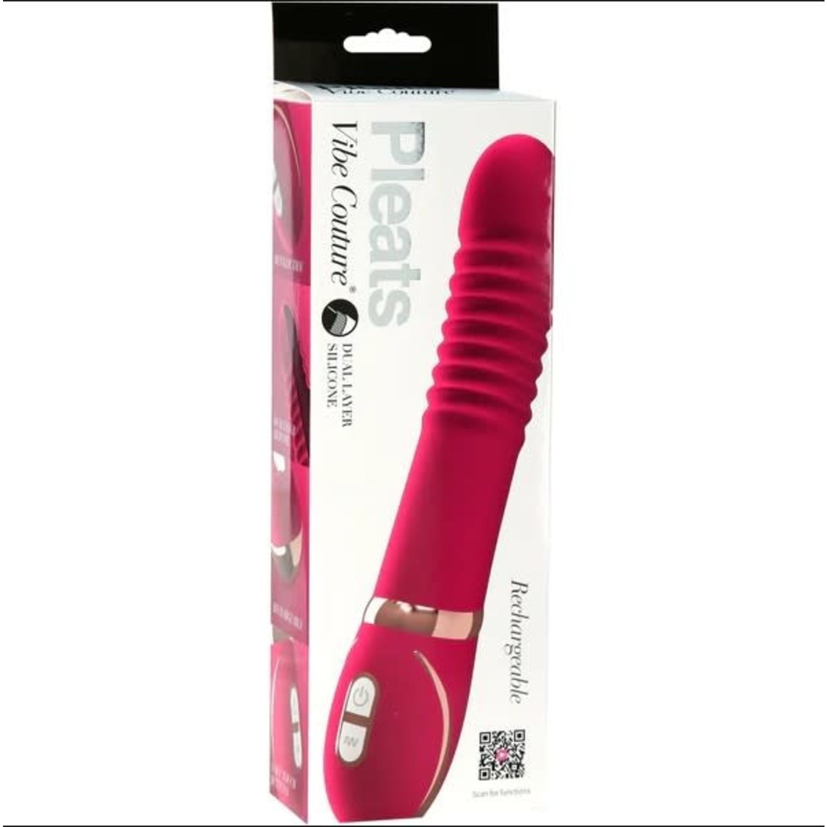 VIBE COUTURE PLEATS RECHARGEABLE VIBRATOR - PINK