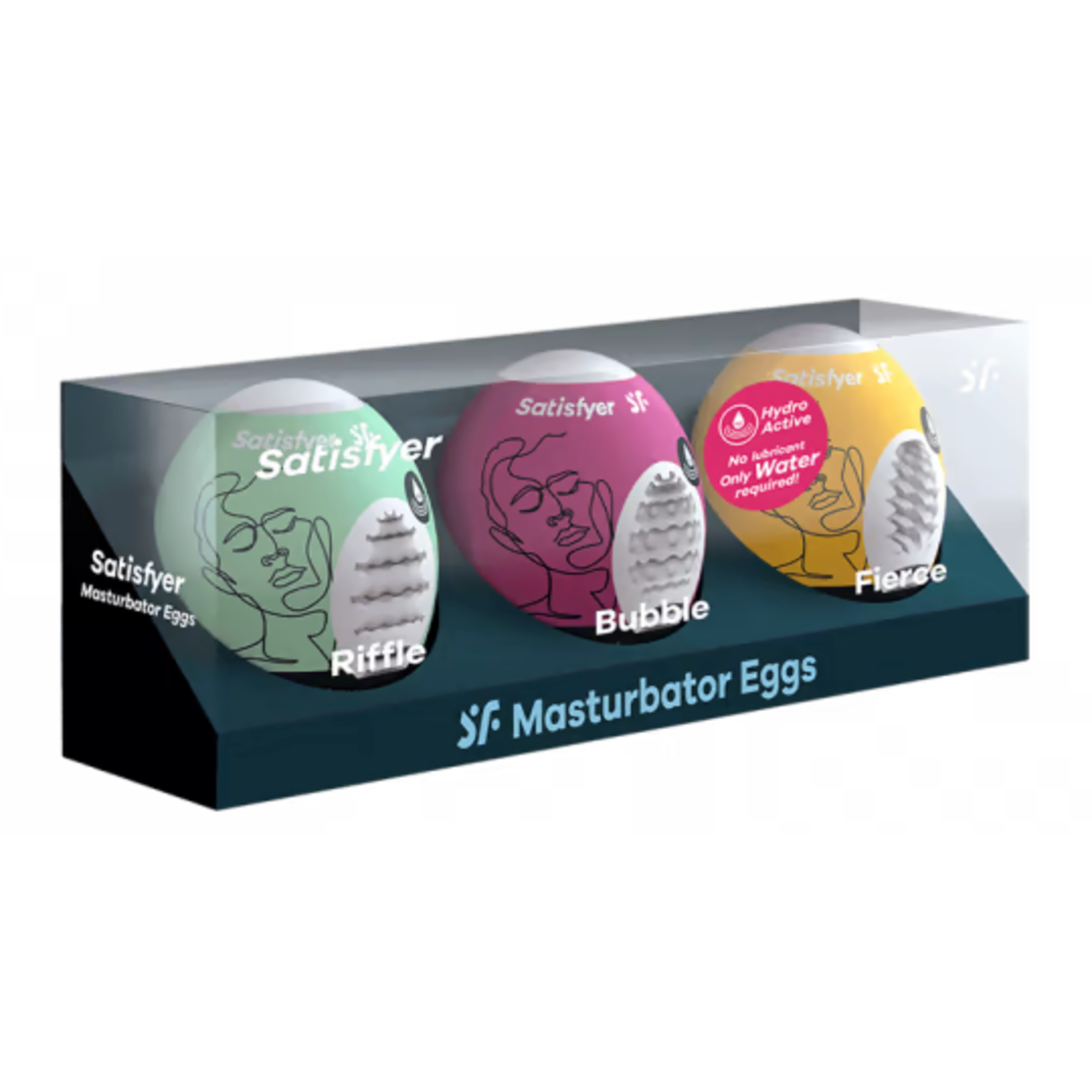 SATISFYER SATISFYER MASTURBATOR EGG 3ER SET (RIFFLE, BUBBLE, FIERCE)